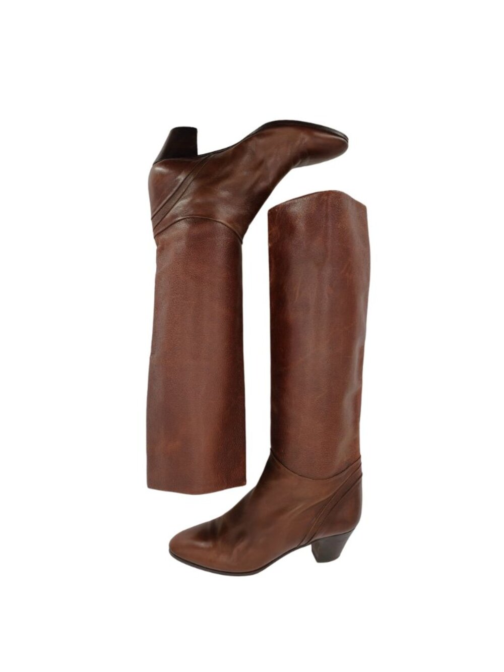 Vintage Italian Calfskin Bally Womens Size 7.5M Brown Soft Leather Luxury Boots - Picture 4 of 16